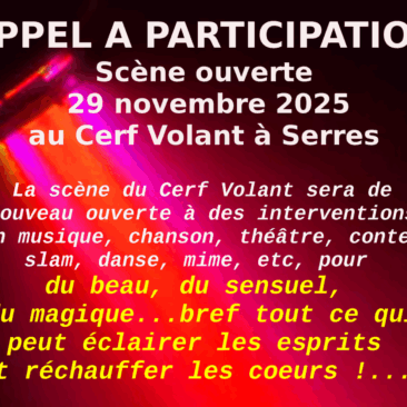 Appel à participation scène ouverte 29/11/25